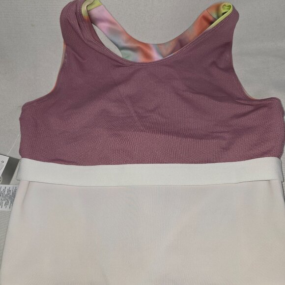 Adidas Girls' Allover Print Tank Bra Wonder Orchid, various sizes, NWT - Picture 6 of 8
